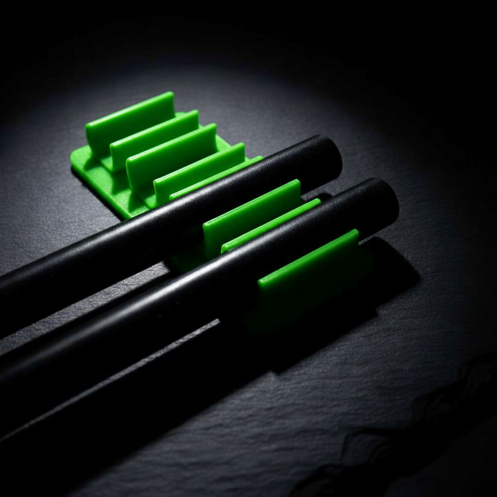 15mm Rod Clips - Green, Dark Moody