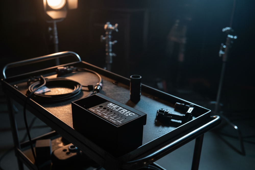 Dark moody Hollywood film set pack shot