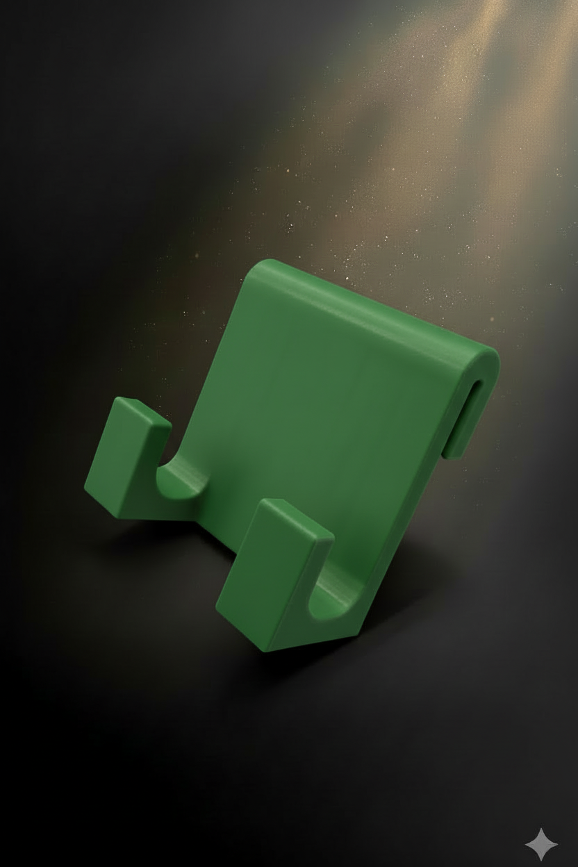 Mid-dark green phone stand